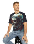 Undead Astronaut Space Man Skull Space Art Men's Polyester Tee (AOP) By Mythical Merch