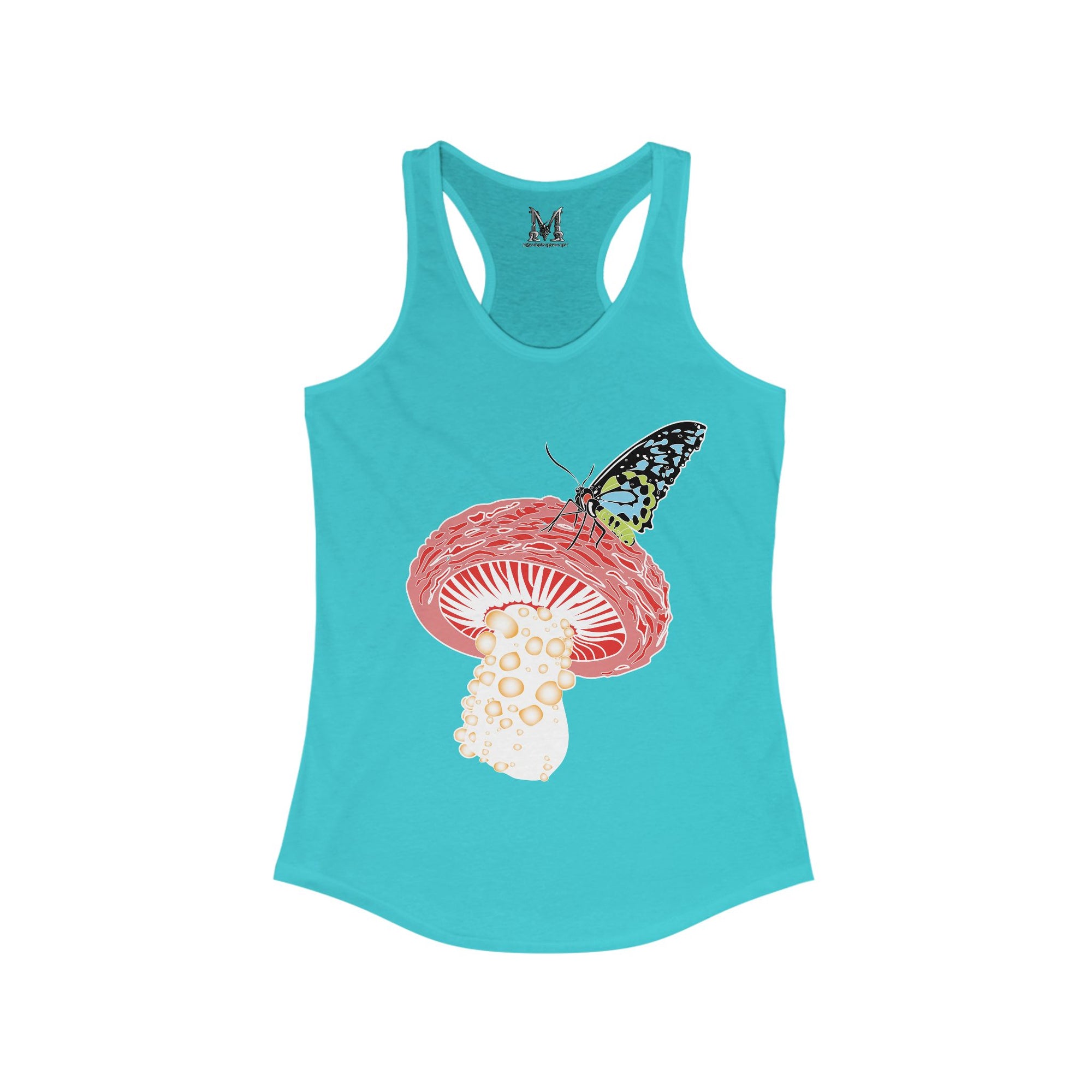 Butterfly Mushroom Awakening Women&#39;s Ideal Racerback Tank Top Sleeveless T Shirt