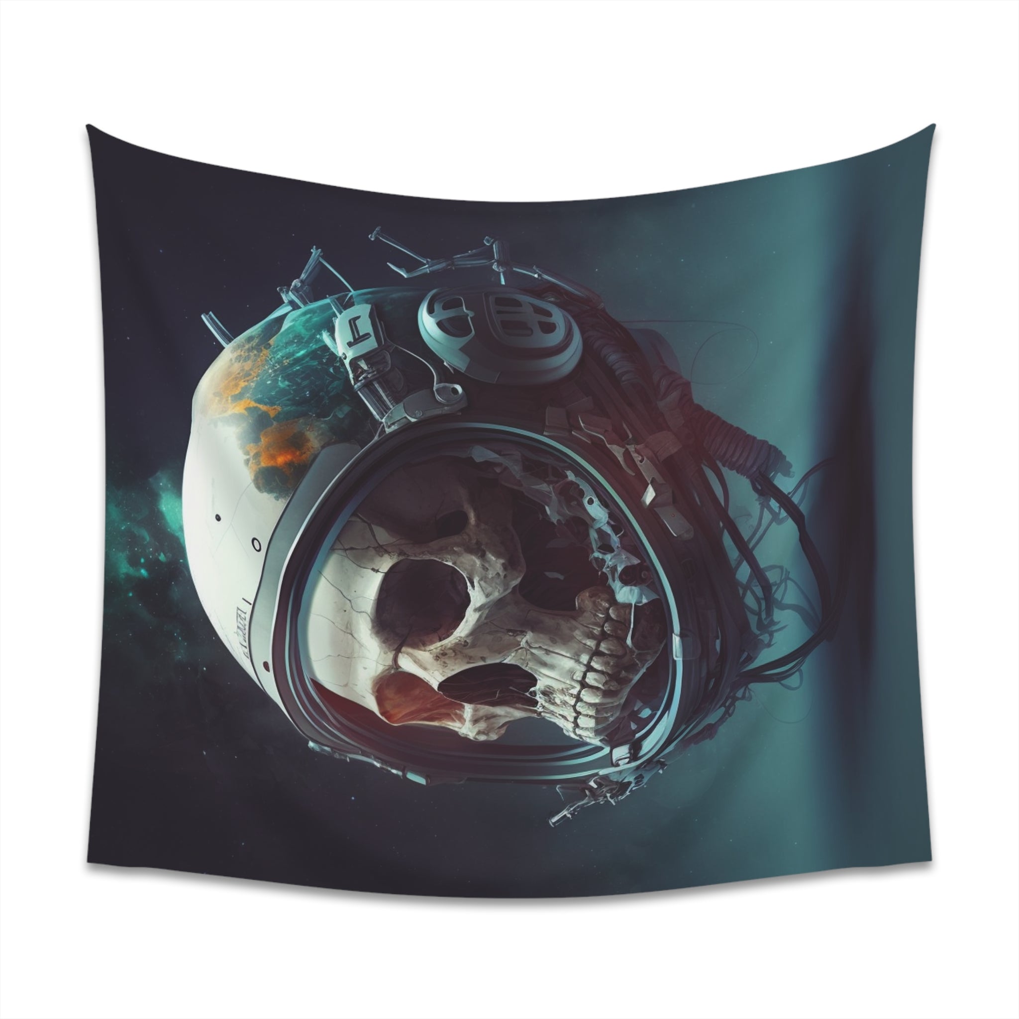 Undead Astronaut Space Man Skull Space Art Printed Wall Tapestry Sci Fi Psychedelic Tapestries
