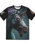 Zombie Unicorn Undead Horse Demonic Dark Evil Art Men's Polyester Tee Tshirt T-shirt Shirt By Mythical Merch