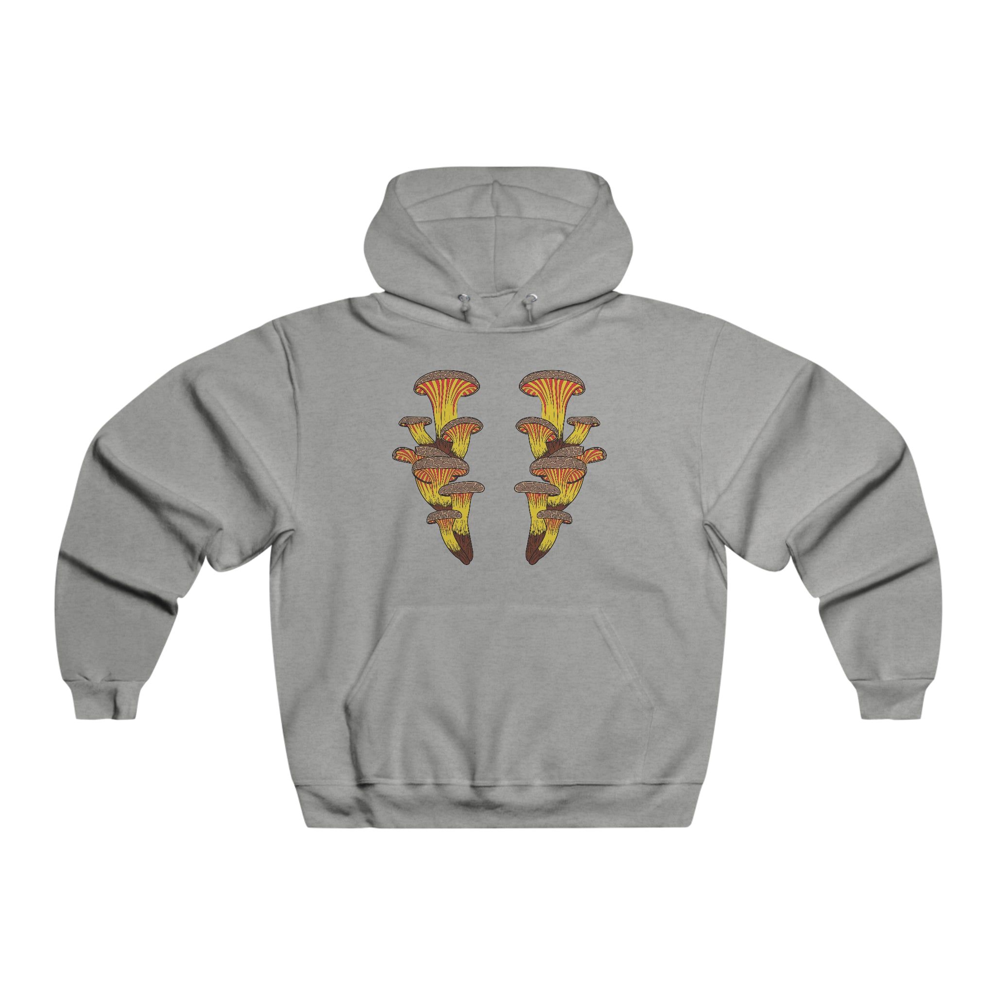 Fire Mushroom Cluster Shroom Hoodie 2 Sided Men&#39;s Hooded Sweatshirt By Erin Barnhart X Mythical Merch