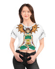 Mythical Sun Moon Goddess Meditation Woman Women's Cropped Tee Shirt AOP Crop Tee Crop Top By Mythical Merch