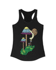 Inky Cap Mushroom Snail Psychedelic Art Mycology Trippy Women's Ideal Racerback Tank Top