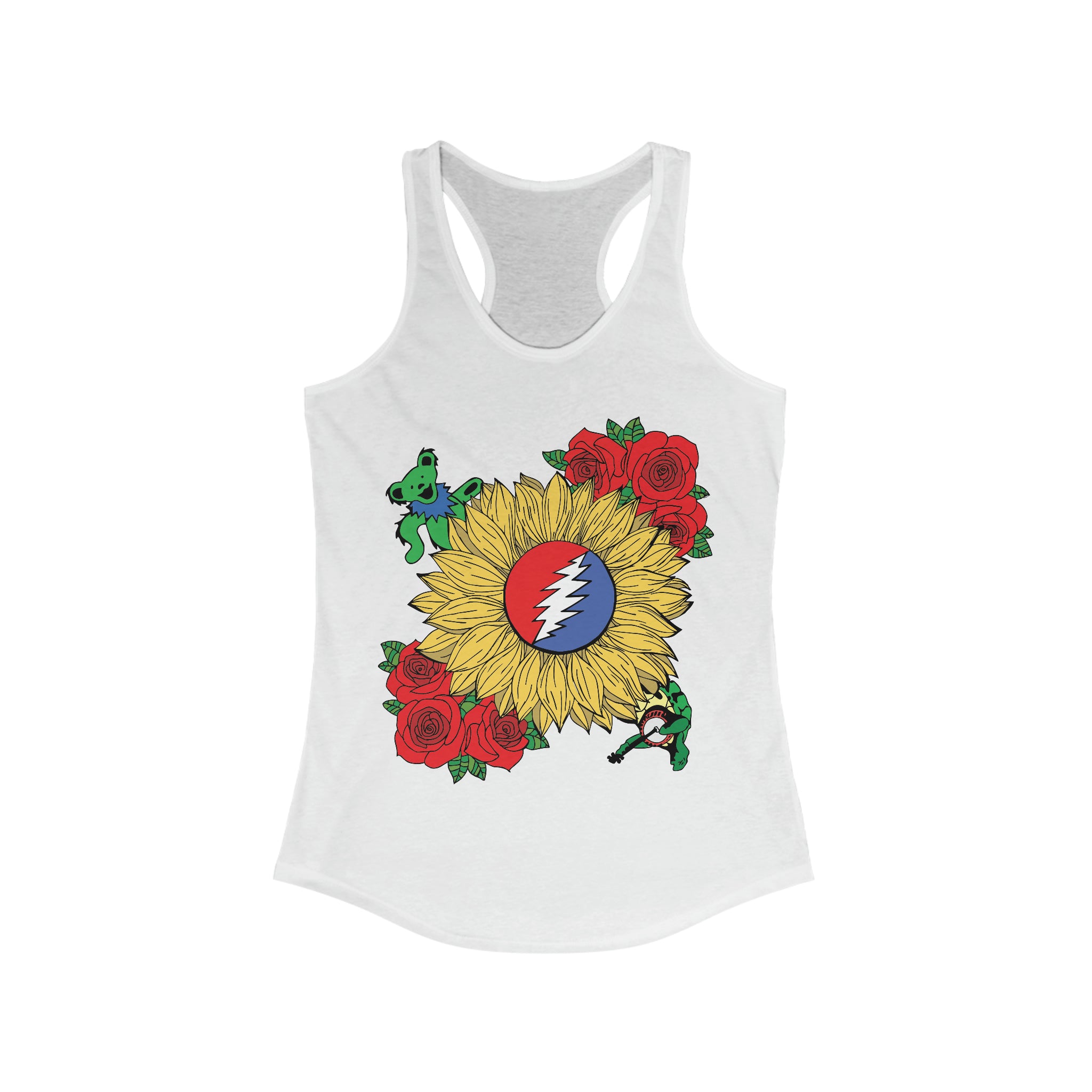 Forever Grateful Terrapin Daisy Dancing Bear Flower Sunflower Turtle Women&#39;s Ideal Racerback Tank Top