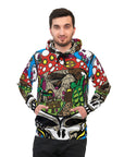 Dancing Terrapin Mushroom Village Stealie Forever Grateful Hippie Dead Lot Unisex Hooded Sweatshirt Athletic Hoodie 95% Recycled Materials (AOP)