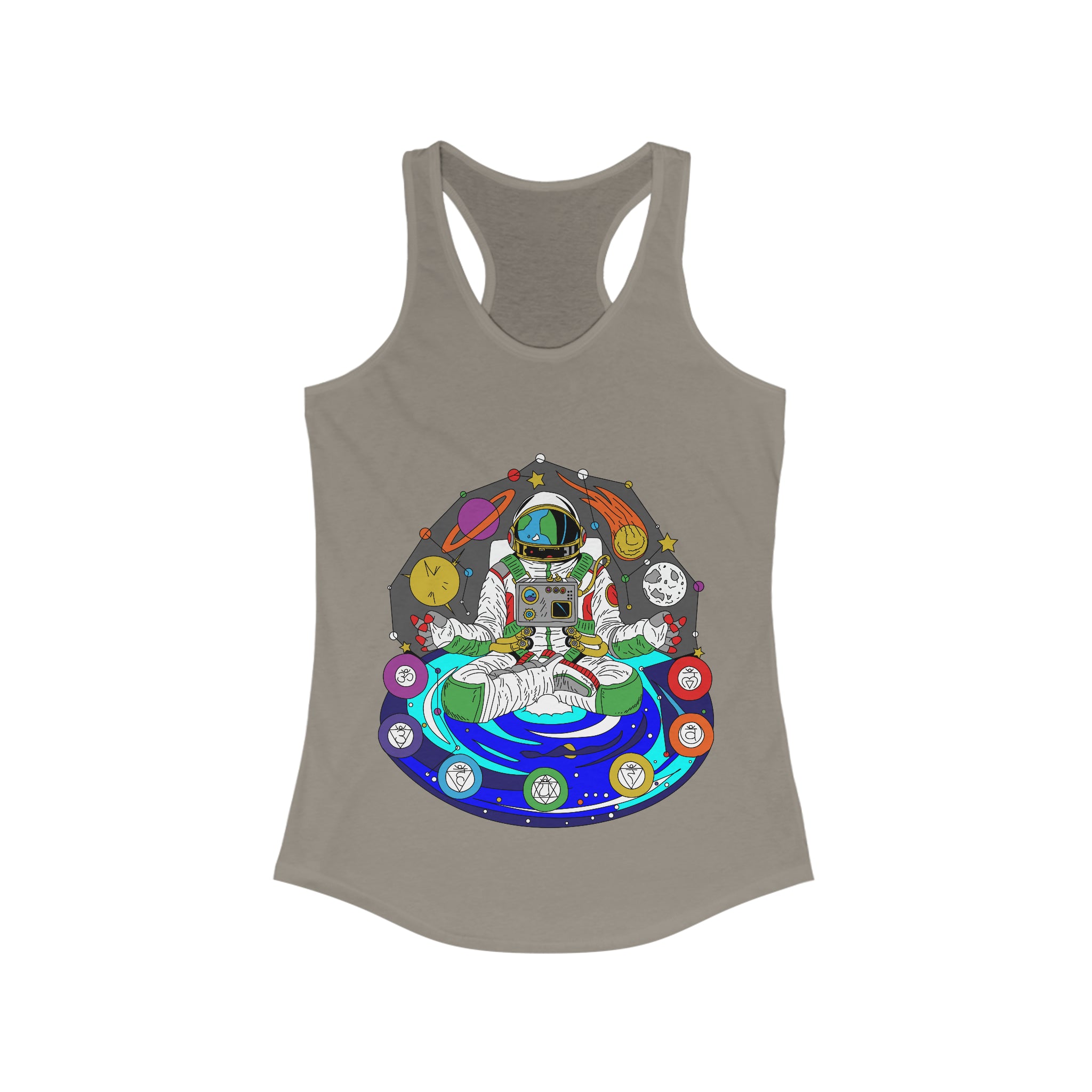 Chakranaut Space Meditation Chakra Planet Women&#39;s Ideal Racerback Tank Top