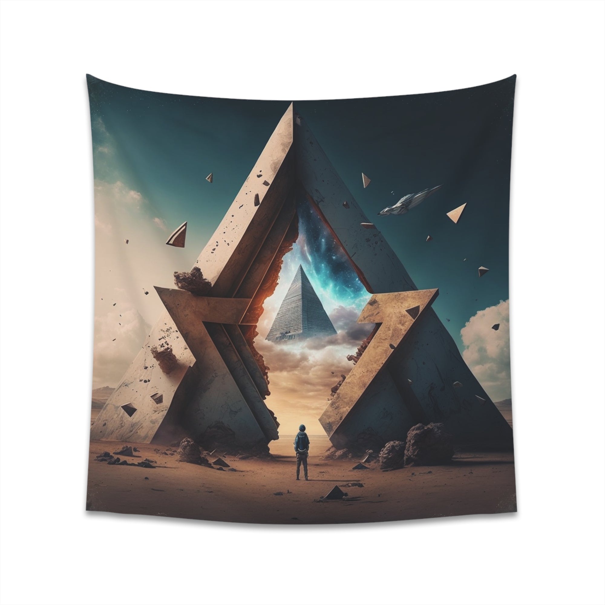 Portal Pyramid Ascension Egyptian Star Gate Printed Wall Tapestry Sci Fi Psychedelic Tapestries
