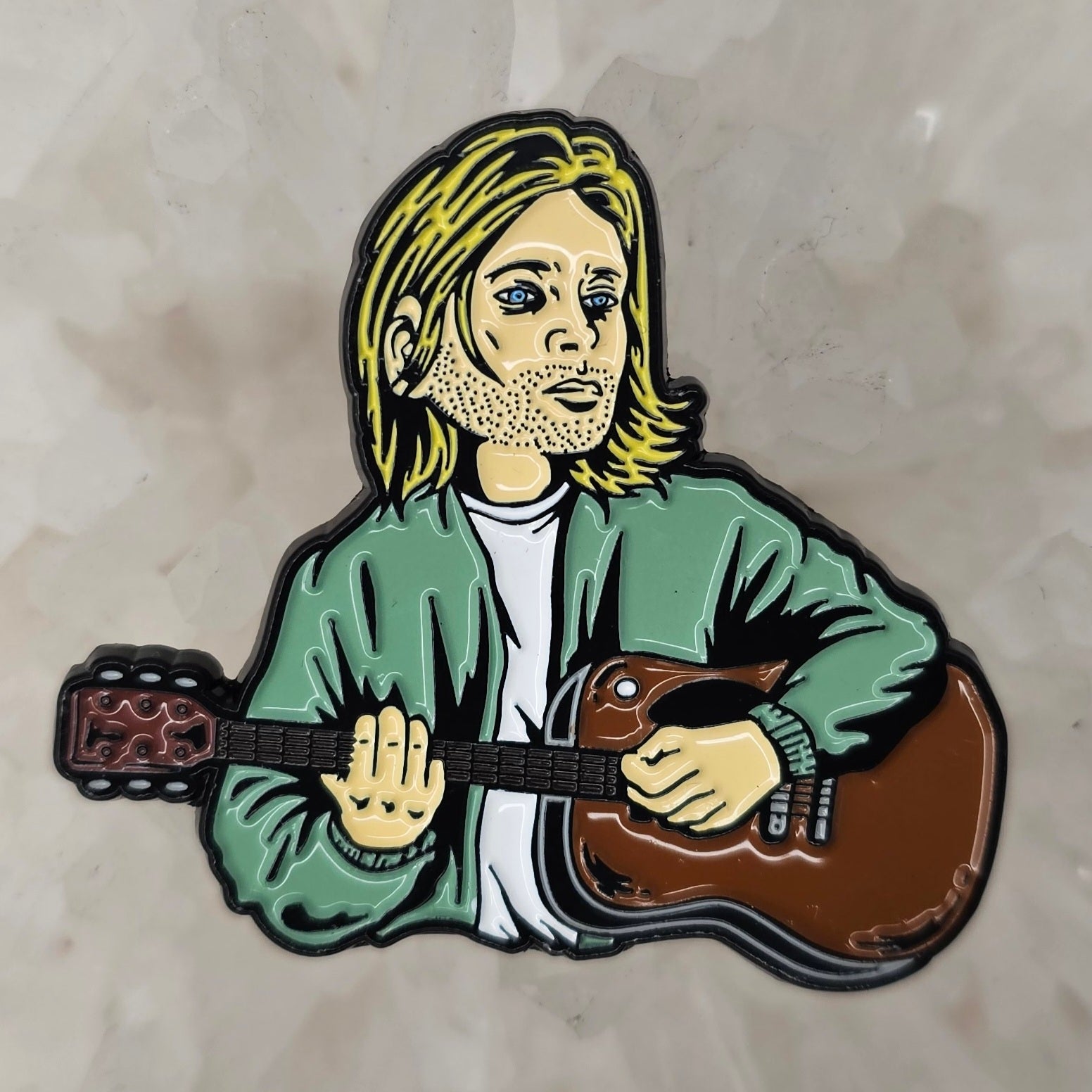 Kurt Grunge Guitar God Cobain Punk Rock Nirvana Music Enamel Pins Hat Pins Lapel Pin Brooch Badge Festival Pin