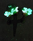 Space Jesus Wakaan Dubstep EDM DJ Joint Weed Smoke Alien Glow Enamel Hat Pin