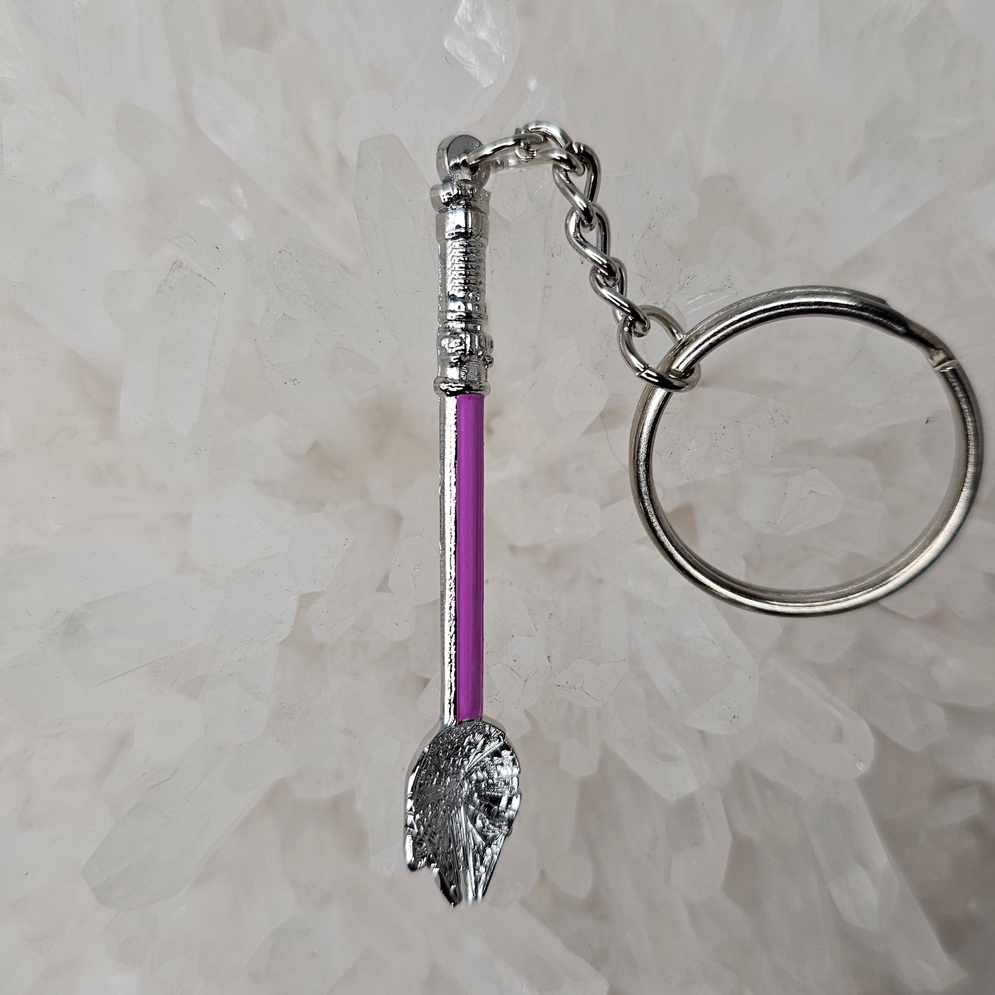 Spoonlenium Falcon Star Spoon Wars Jedi Purple 3D Metal Mini Spoon Keychains Key-Chain Key Chains