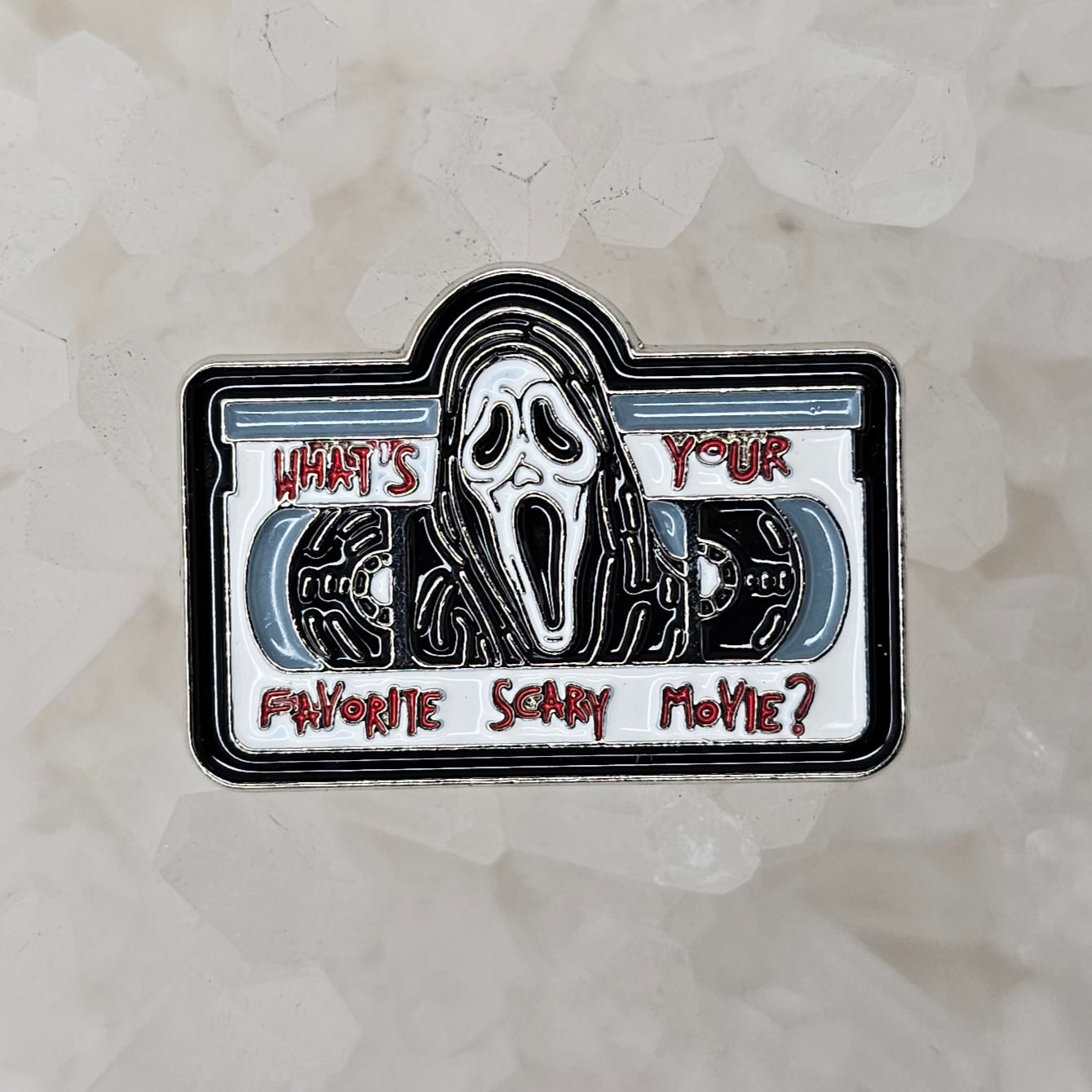 Whats Your Favorite Scary Movie Vhs Dont Scream Enamel Pins Hat Pins Lapel Pin Brooch Badge Festival Pin