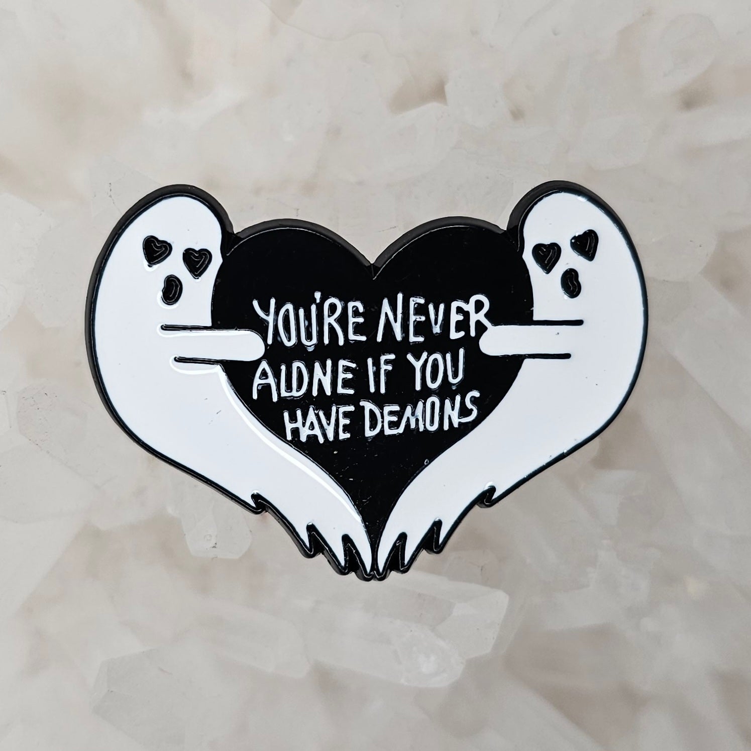 You&#39;re Never Alone If You Have Demons Horror Ghosts Enamel Pins Hat Pins Lapel Pin Brooch Badge Festival Pin