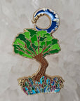 Lunar Bonsai Crystal Roots Moon Psychedelic Art Trippy Enamel Pins Hat Pins Lapel Pin Brooch Badge Festival Pin