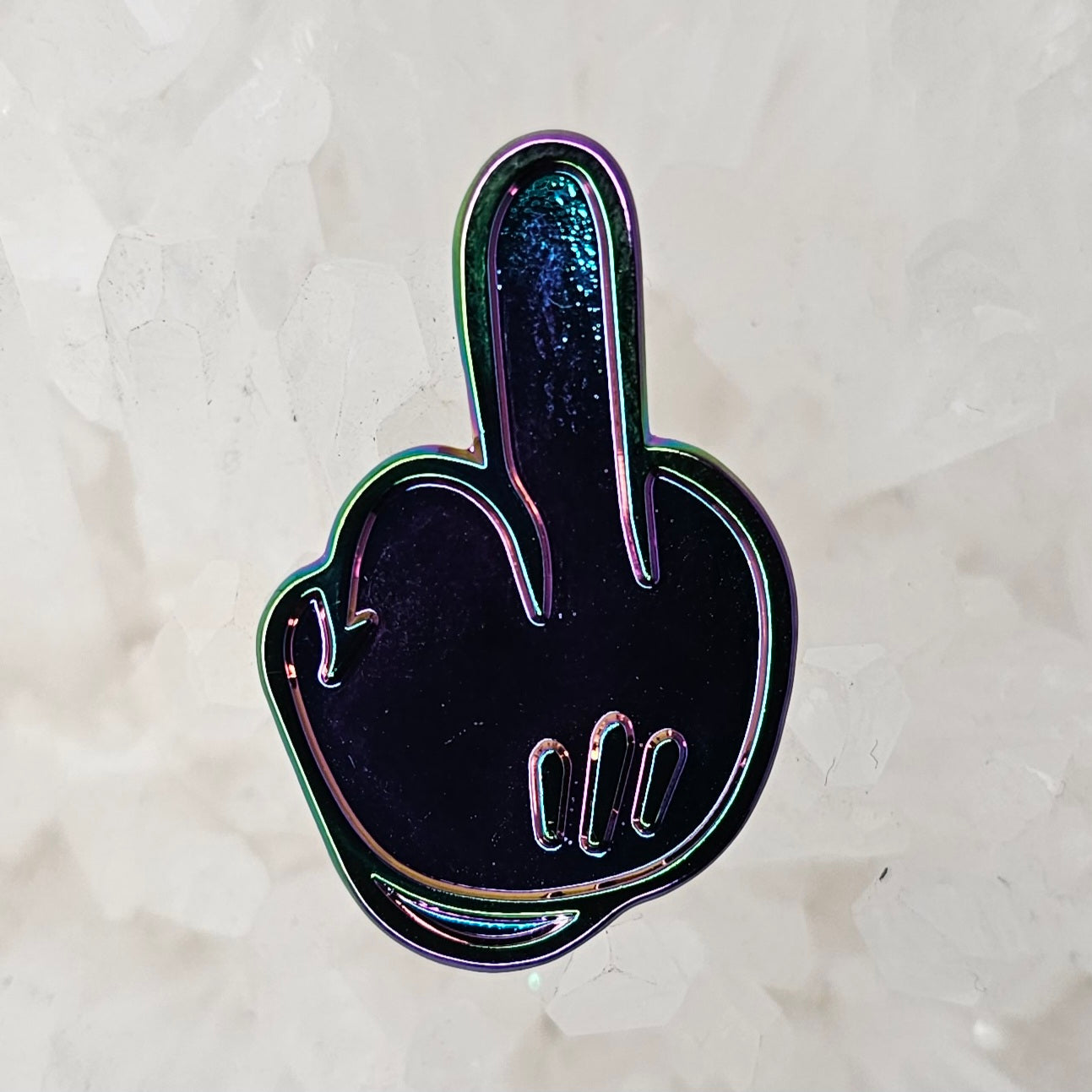 Raw Rainbow Metal Fuck Off Finger Mickey Cartoon Hand Mouse V1 Enamel Pins Hat Pins Lapel Pin Brooch Badge Festival Pin