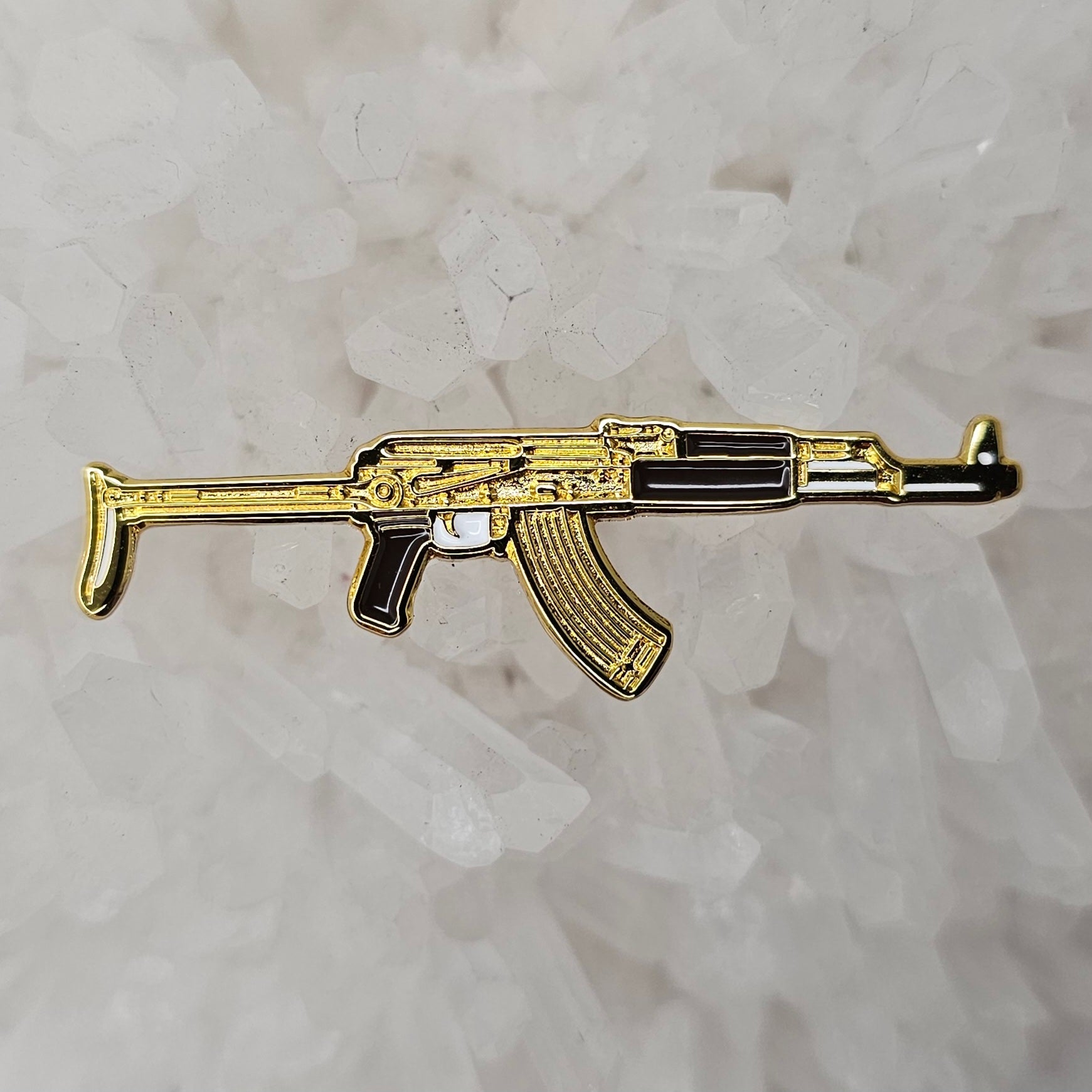 Golden AK 47 Assault Rifle AK47 Gold Gun Enamel Pins Hat Pins Lapel Pin Brooch Badge Festival Pin