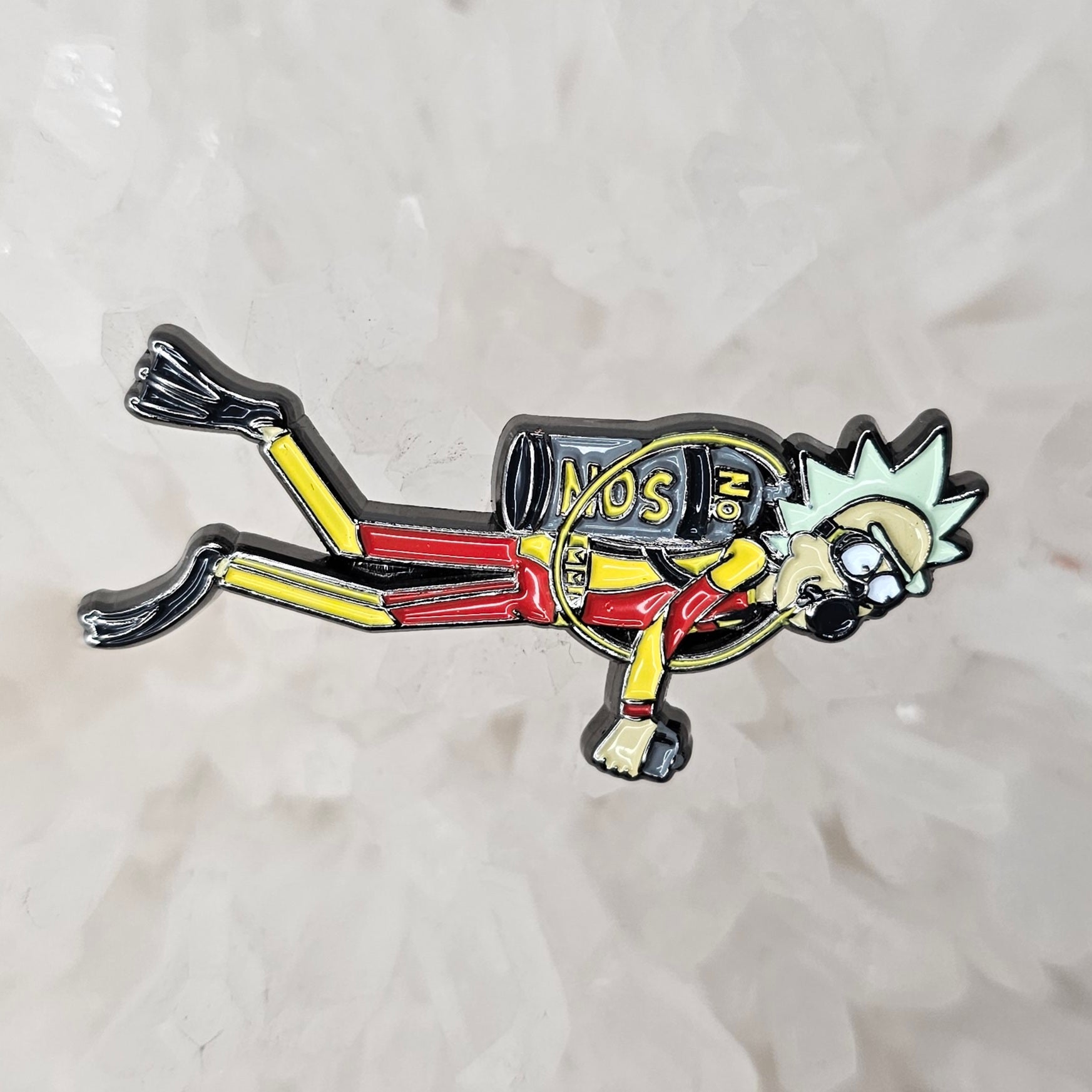 Scuba Suit Muff Diver Rick Nitrous Morty Cartoon 3D Enamel Pins Hat Pins Lapel Pin Brooch Badge Festival Pin