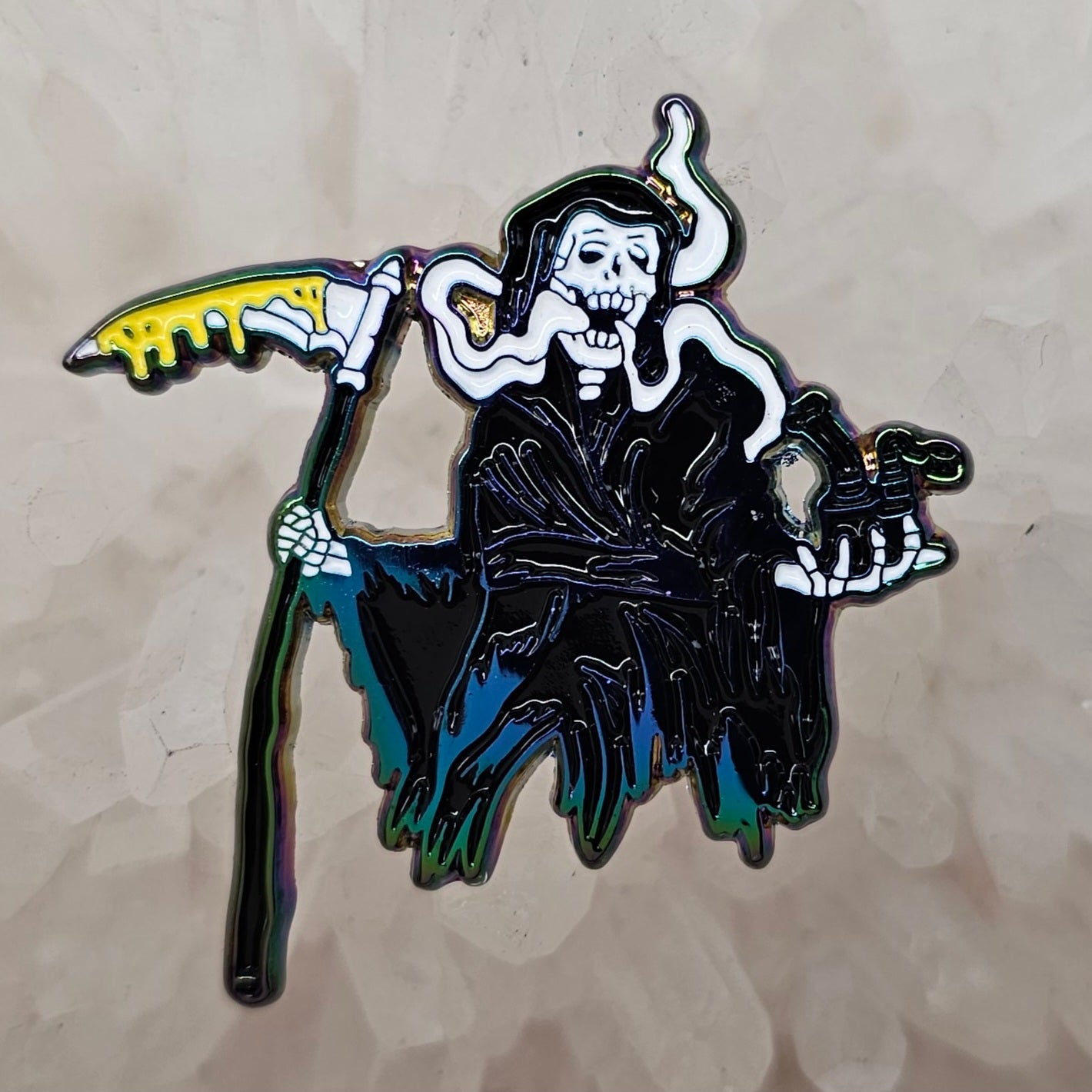 Anodized Grim Reaper Killer Dabs Horror Weed Enamel Pins Hat Pins Lapel Pin Brooch Badge Festival Pin