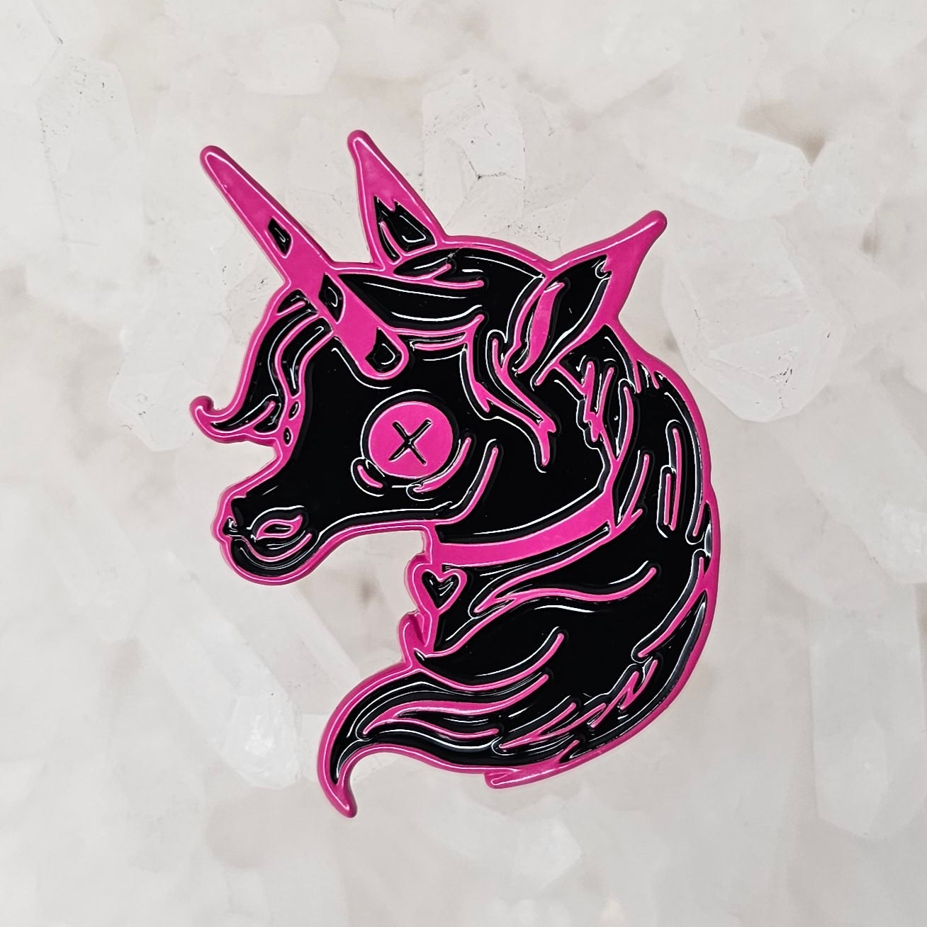 Creepy Unicorn Zombie Horse Pink Metal Enamel Pins Hat Pins Lapel Pin Brooch Badge Festival Pin