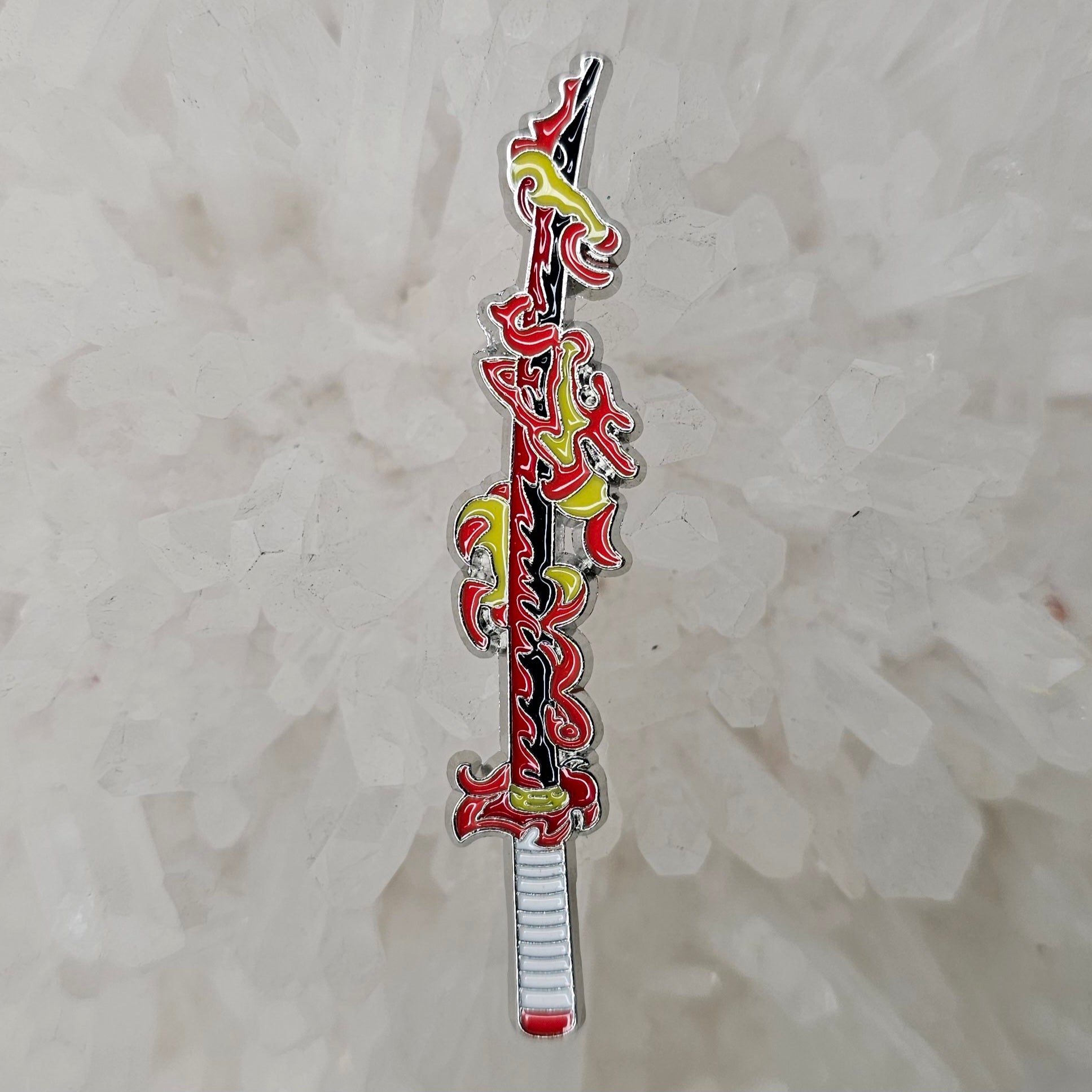Fire Katana Samurai Sword Manga Cartoon Anime Art Enamel Pins Hat Pins Lapel Pin Brooch Badge Festival Pin
