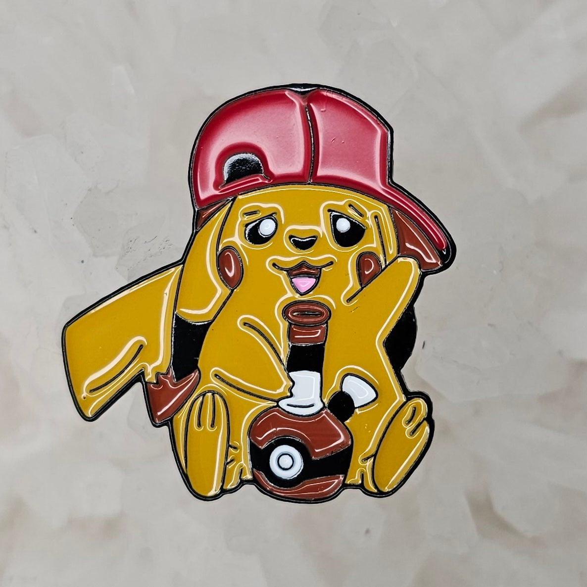 Pokebong Stoner Pikachu  Pokeball Cartoon Movie Game Enamel Pins Hat Pins Lapel Pin Brooch Badge Festival Pin