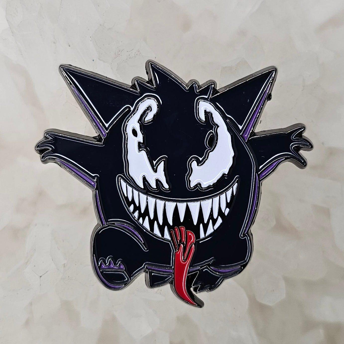 Venom X Gengar Mashup Comic Book Pokeball Cartoon Movie Game Enamel Pins Hat Pins Lapel Pin Brooch Badge Festival Pin