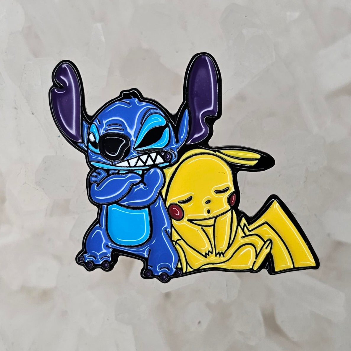 Stitch &amp; Pikachu Dream Team Pokeball Cartoon Game Enamel Pins Hat Pins Lapel Pin Brooch Badge Festival Pin