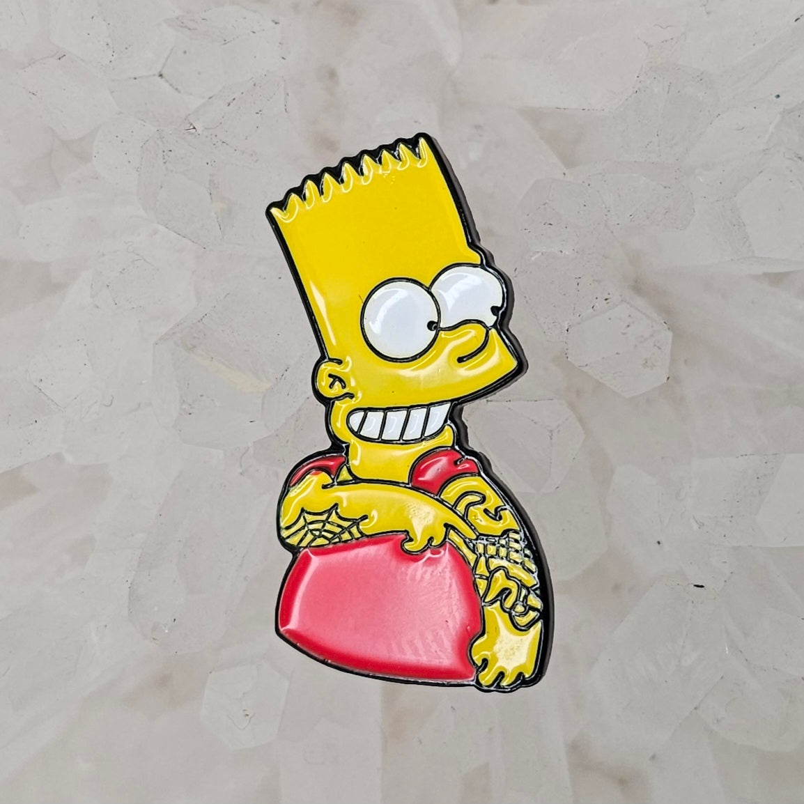 Tatted Bart Simpson Tattoo 90s Cartoon Tv Enamel Pins Hat Pins Lapel Pin Brooch Badge Festival Pin