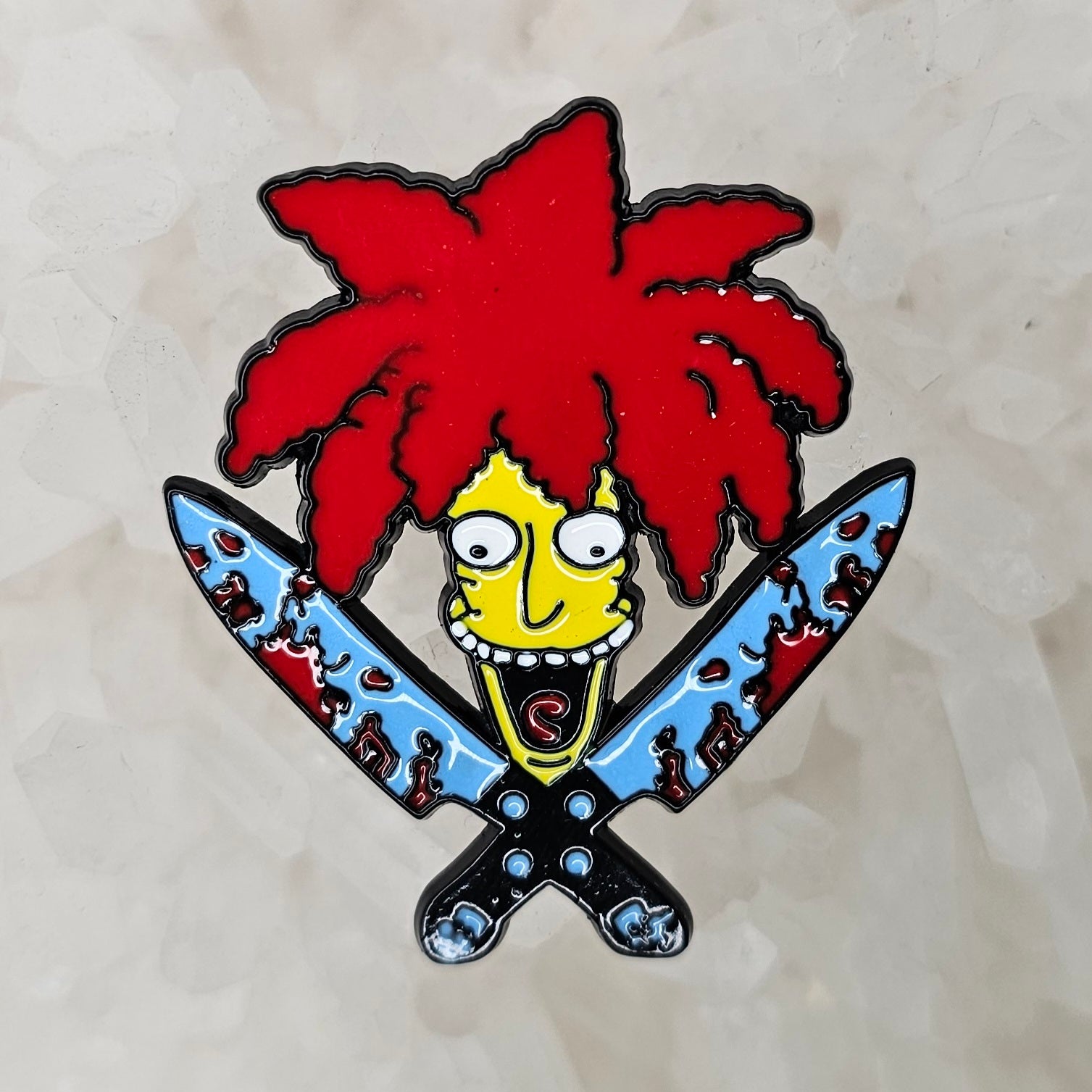 Sideshow Bob Killer Clown Knife Simpson 90s Cartoon Tv Enamel Pins Hat Pins Lapel Pin Brooch Badge Festival Pin