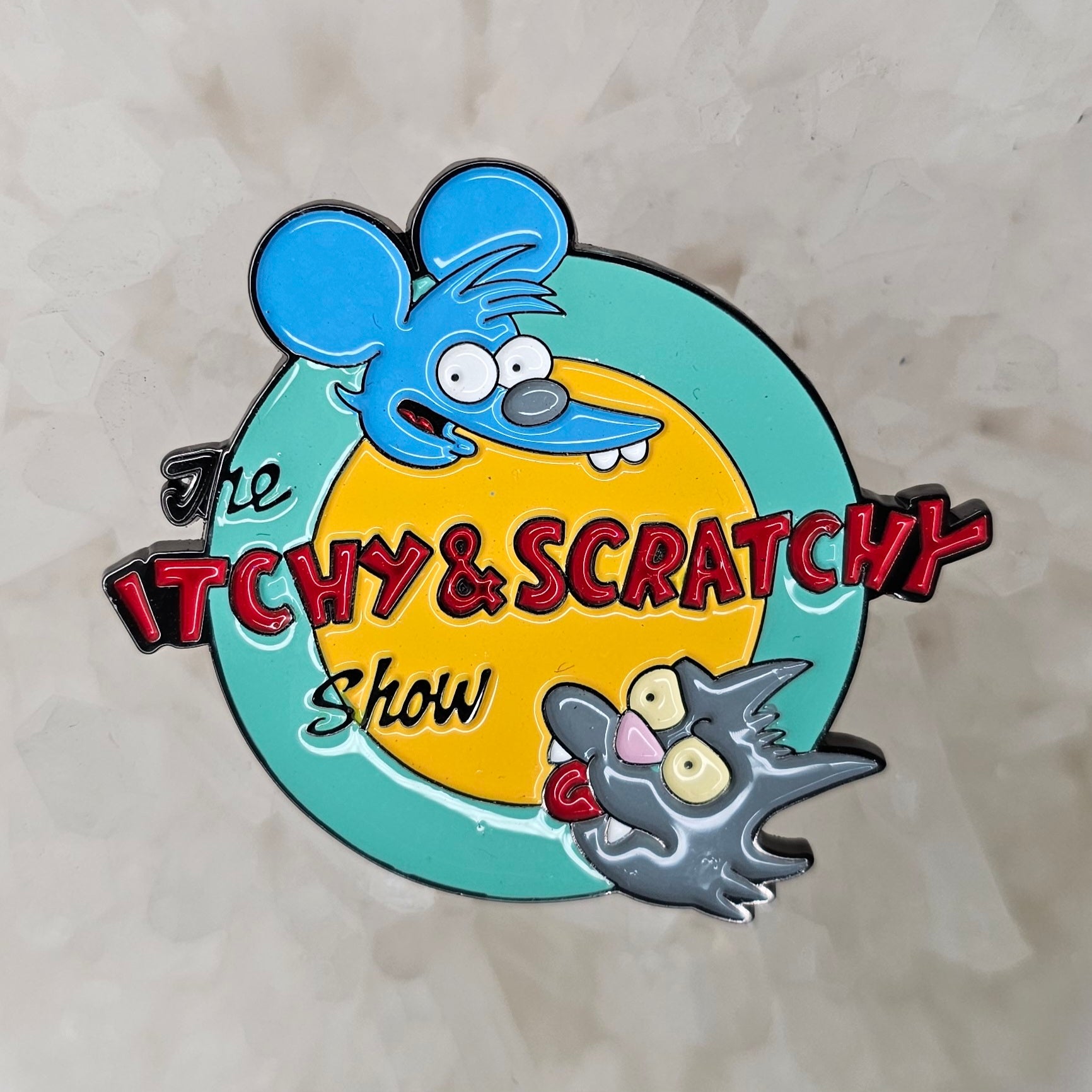 Itchy And Scratchy Simpson 90s Cartoon Tv Enamel Pins Hat Pins Lapel Pin Brooch Badge Festival Pin