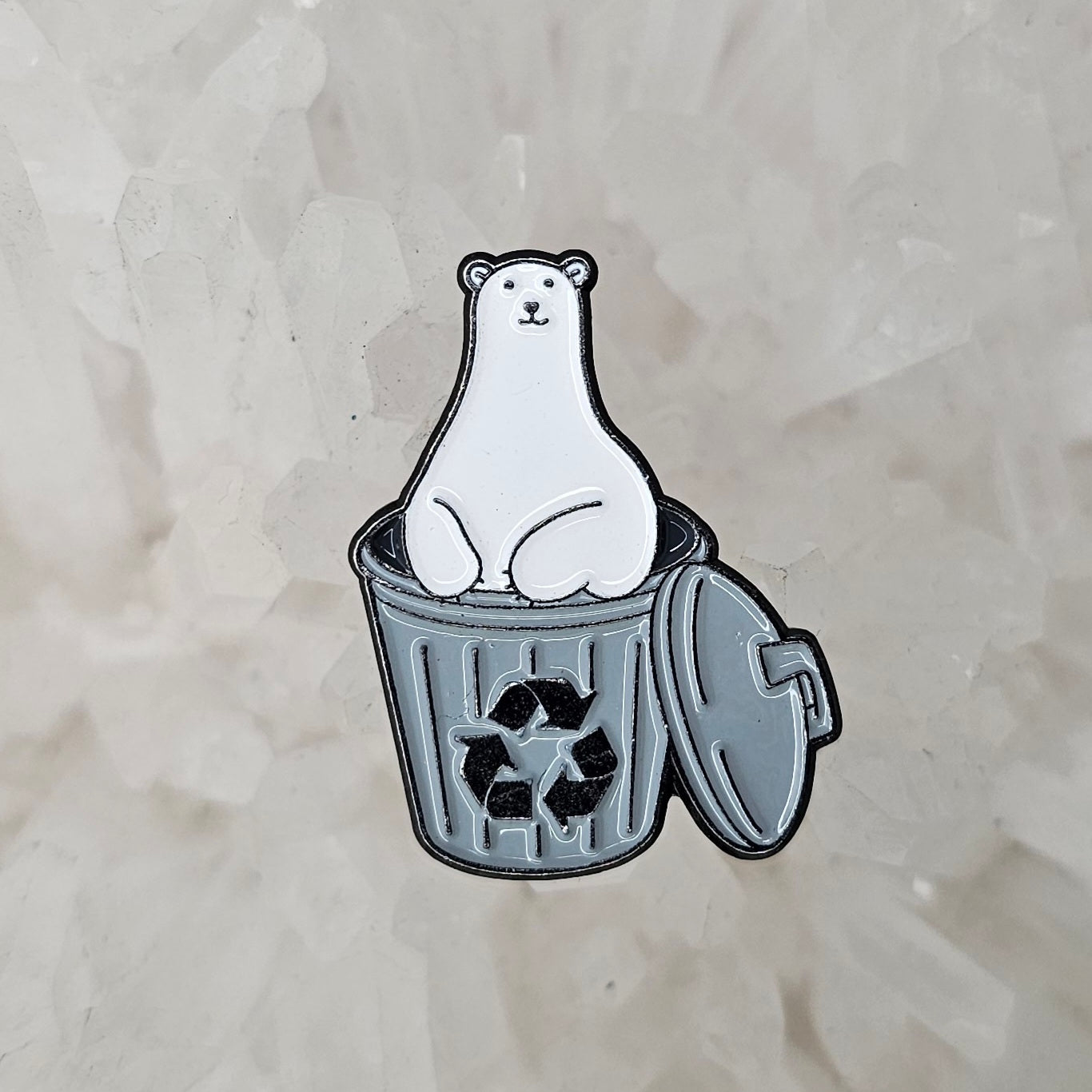 Reduce Reuse Recycle Polar Bear Trash Can Enamel Pins Hat Pins Lapel Pin Brooch Badge Festival Pin
