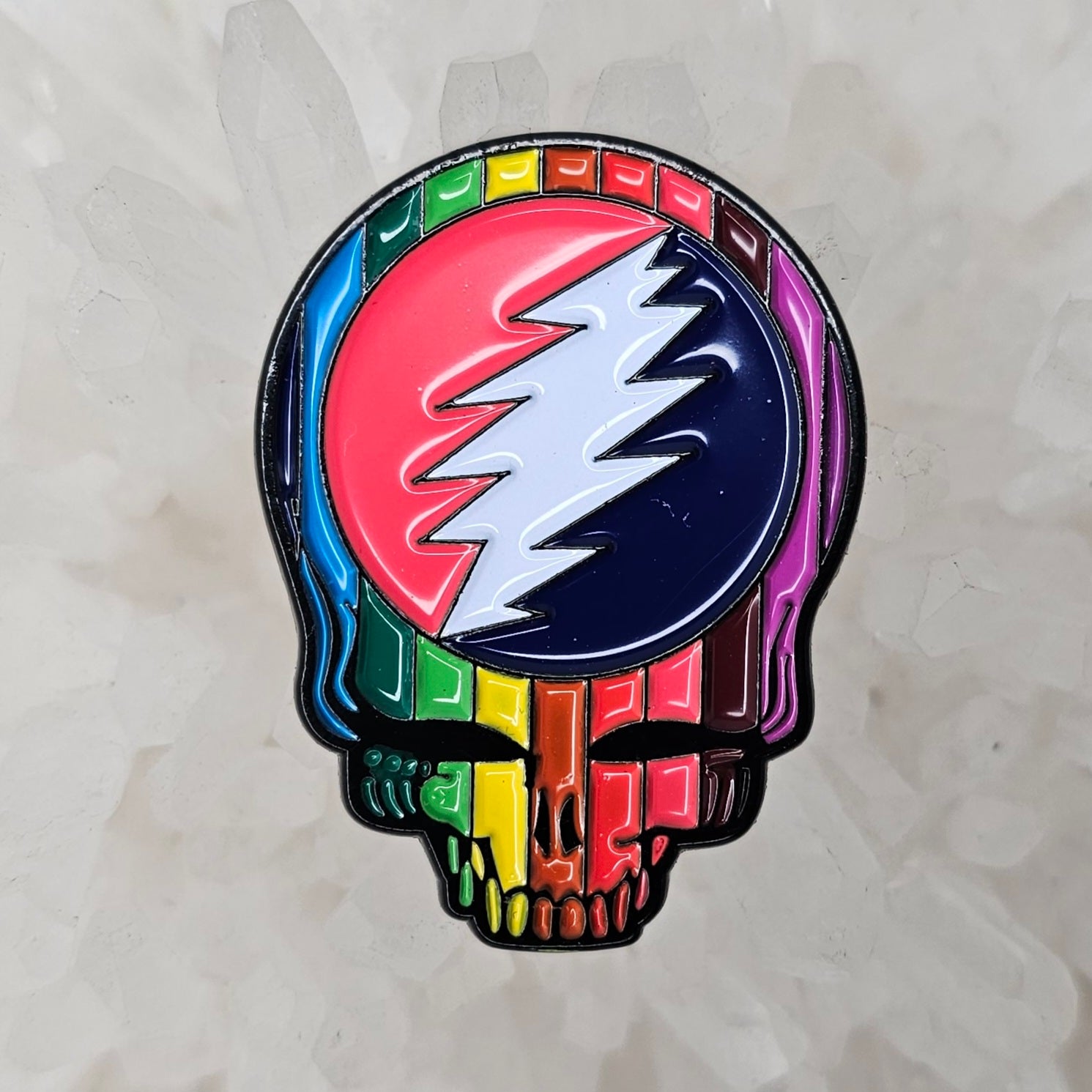 Forever Grateful Steal Your Rainbow Stealie Skull Dead Lot Enamel Pins Hat Pins Lapel Pin Brooch Badge Festival Pin