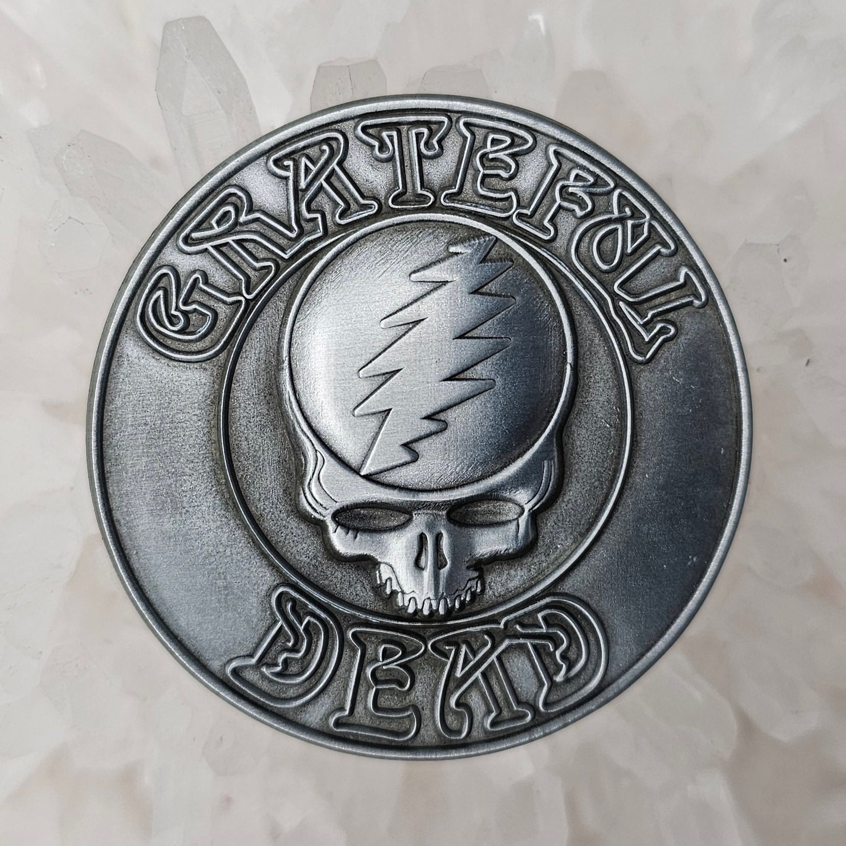 Forever Grateful 3D Metal Stealie Skull Disc Dead Lot Enamel Pins Hat Pins Lapel Pin Brooch Badge Festival Pin