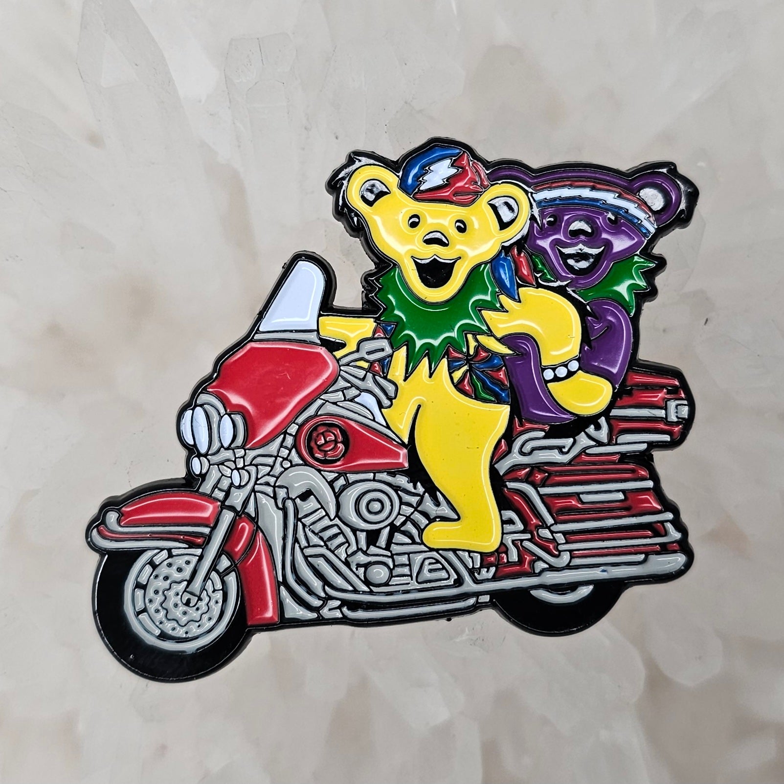Forever Grateful Motorcycle Dancing Bears Dead Lot Enamel Pins Hat Pins Lapel Pin Brooch Badge Festival Pin