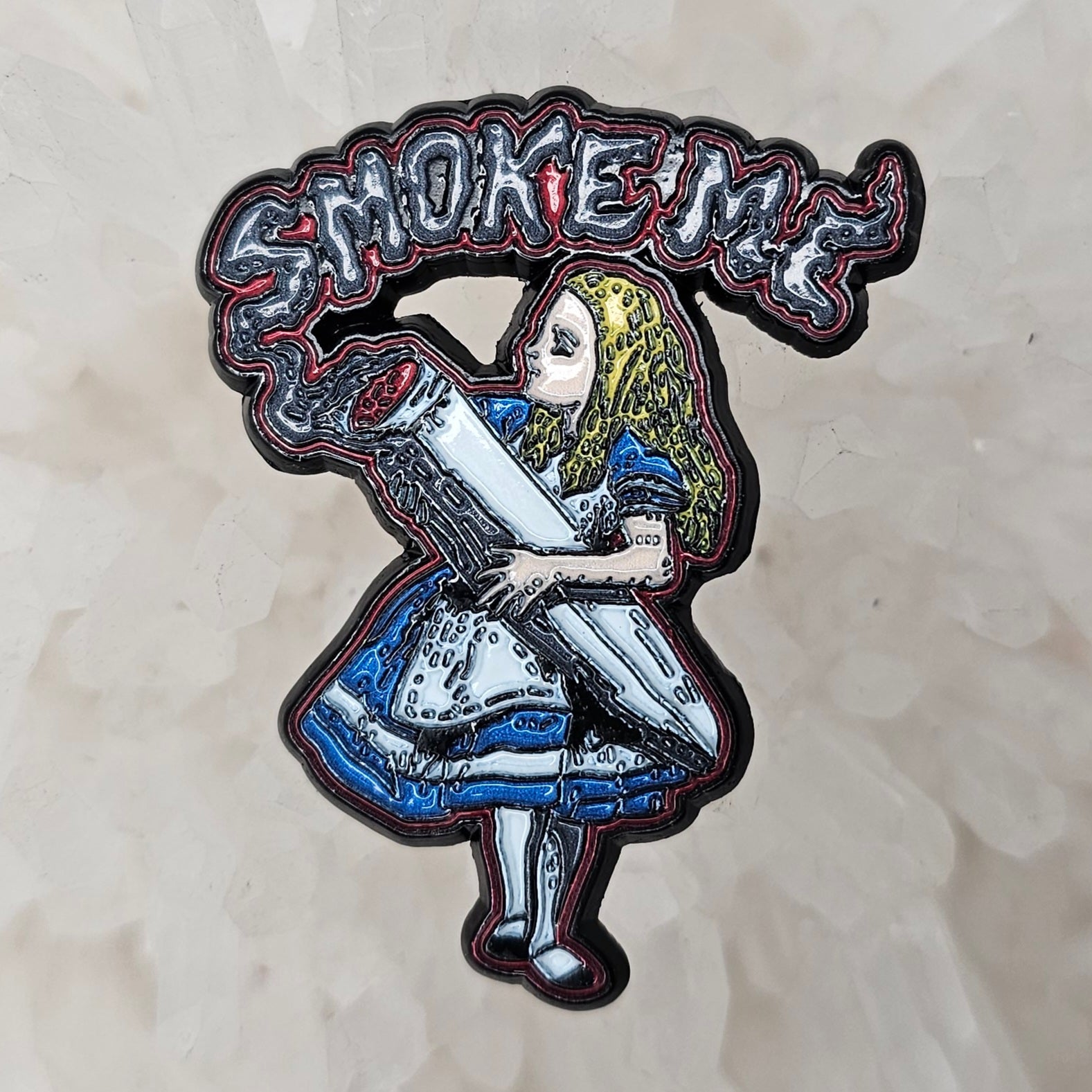 Alice Smoke Me In Wonderland Weed Joint Enamel Pins Hat Pins Lapel Pin Brooch Badge Festival Pin
