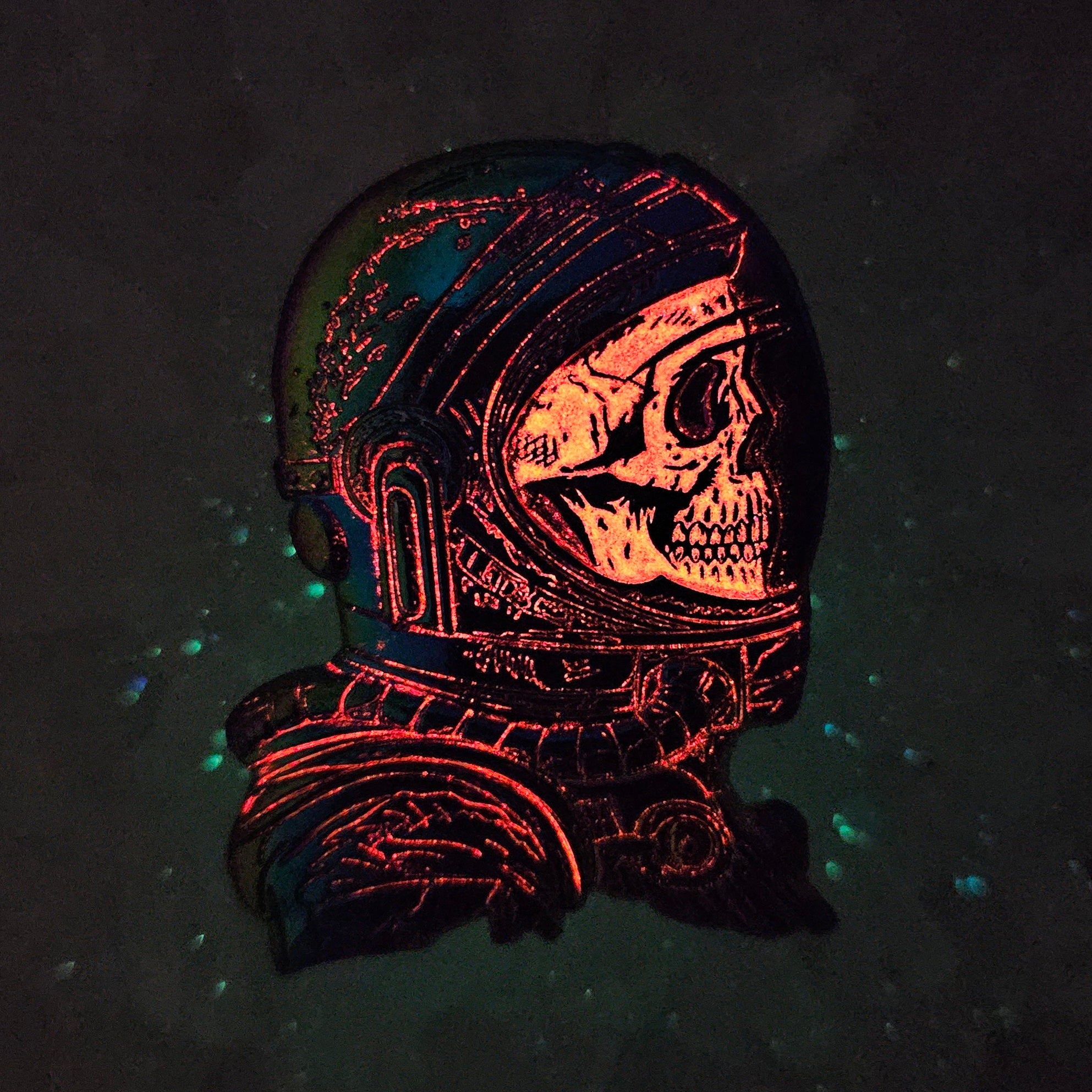 Undead Astronaut Space Skeleton Cosmonaut Universe Glow Enamel Pins Hat Pins Lapel Pin Brooch Badge Festival Pin
