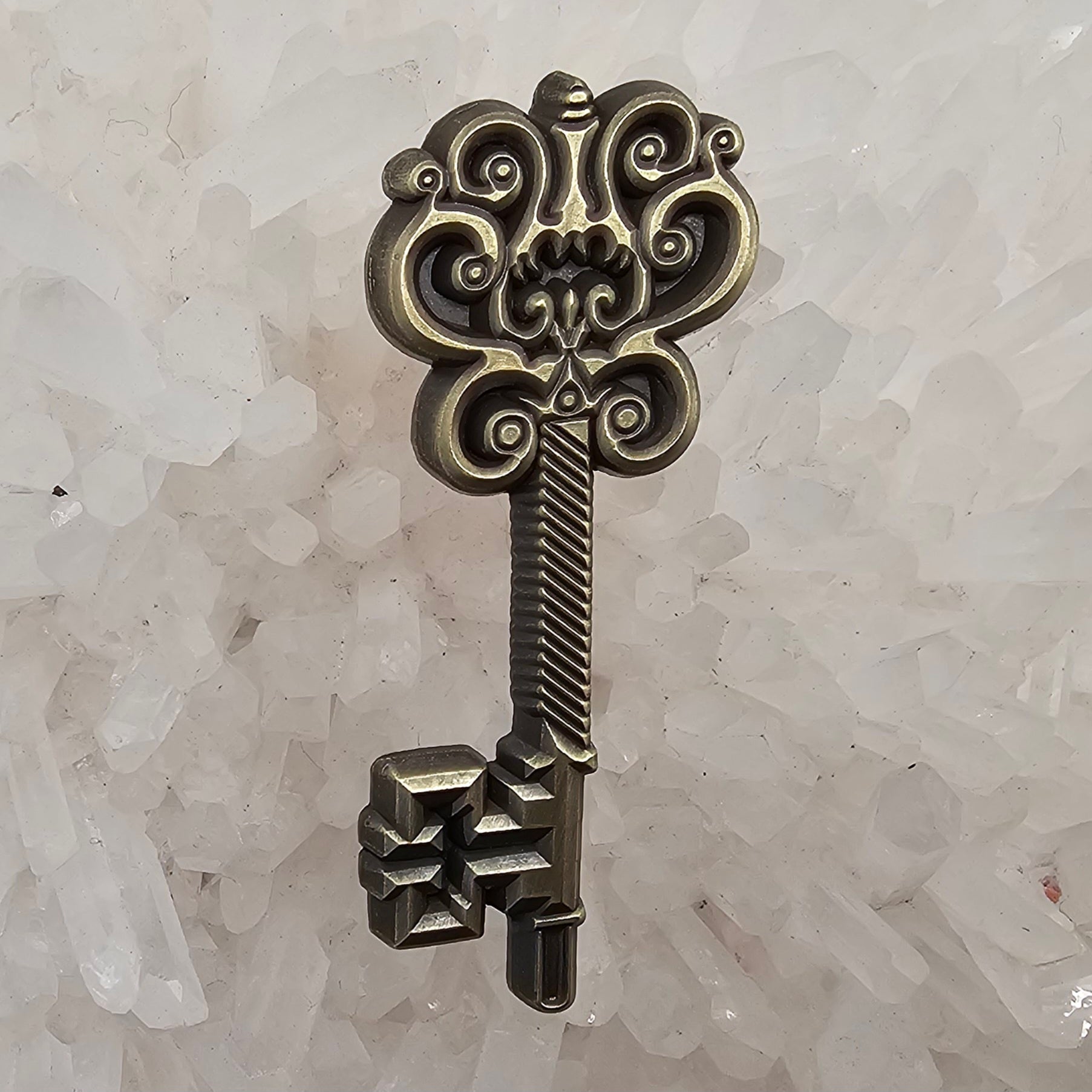 3D Bronze Skeleton Key Mini Spoon Enamel Pins Hat Pins Lapel Pin Brooch Badge Festival Pin