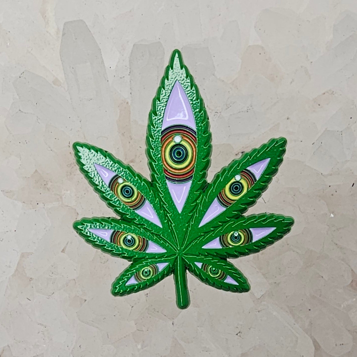 Weed Leaf Psychedelic Eye Marijuana Leaf Enamel Pins Hat Pins Lapel Pin Brooch Badge Festival Pin