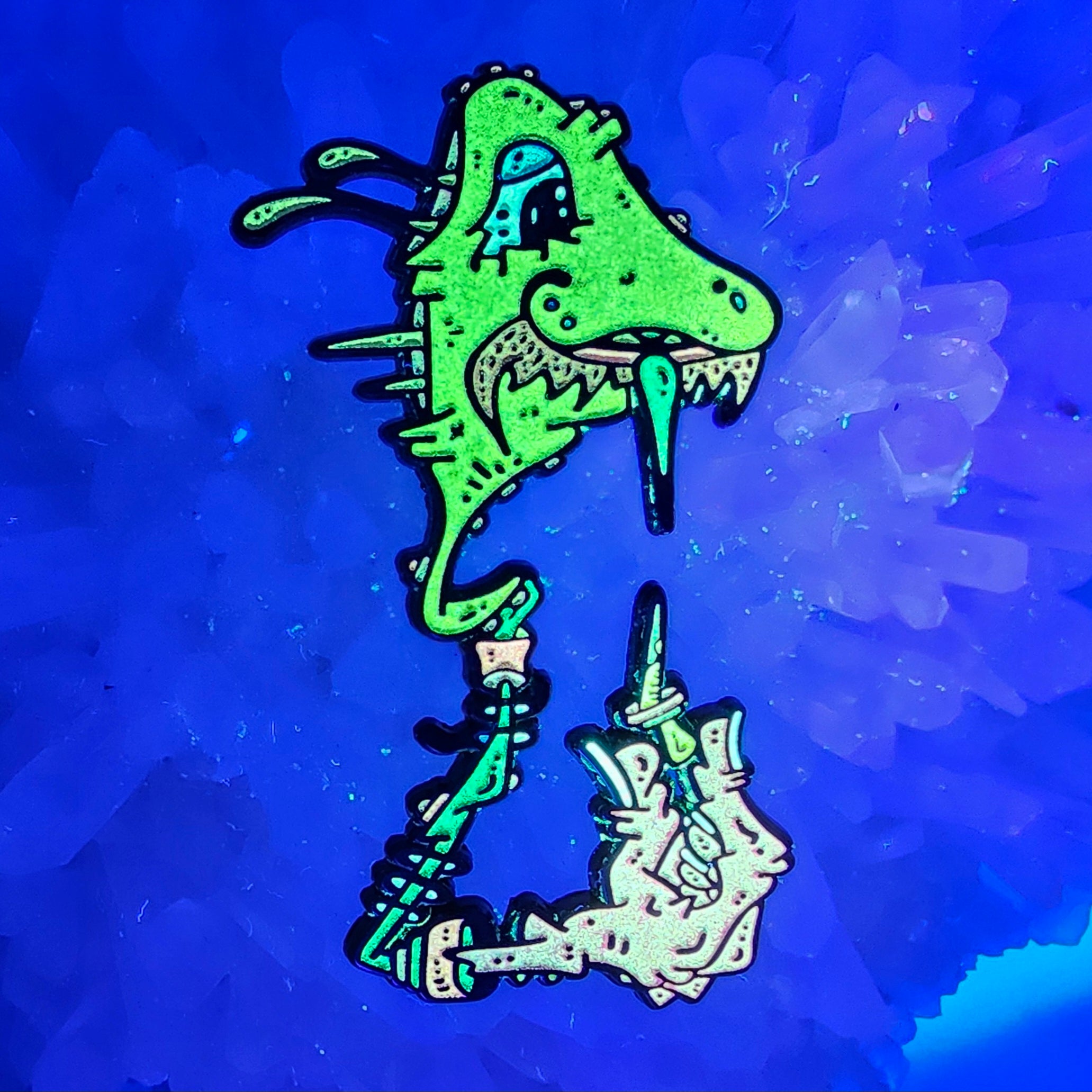 Acid Animal Psychedelic Monster V2 Lsd Dropper Blotter Glow Enamel Pin ...