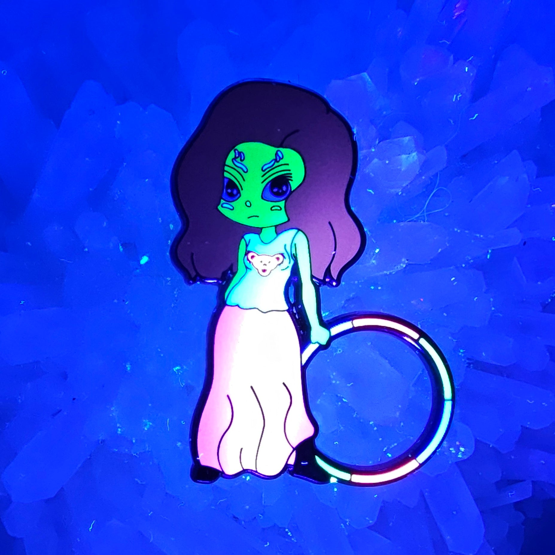 Hula Hoop Alien Grateful Girl Flow Art Dead Lot Hooping Enamel Pins Ha ...