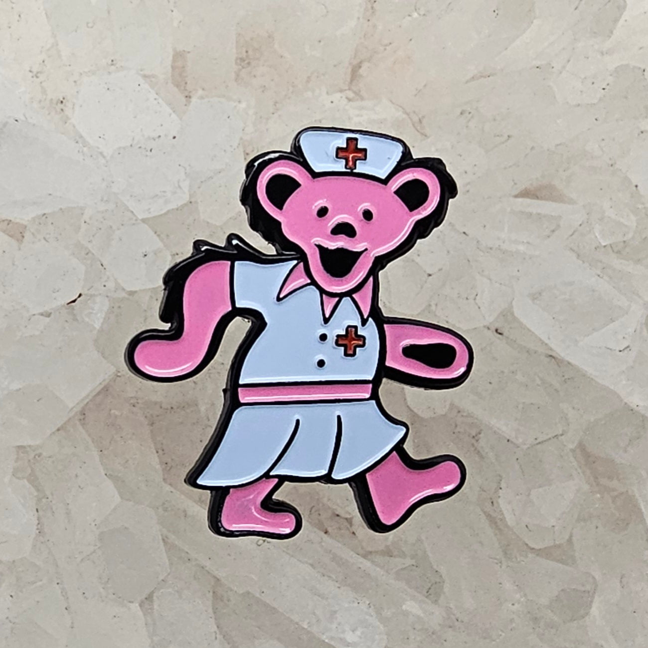 Grateful Nurse Dancing Bear Pink Dead Lot Dead Enamel Pins Hat Pins Lapel Pin Brooch Badge Festival Pin