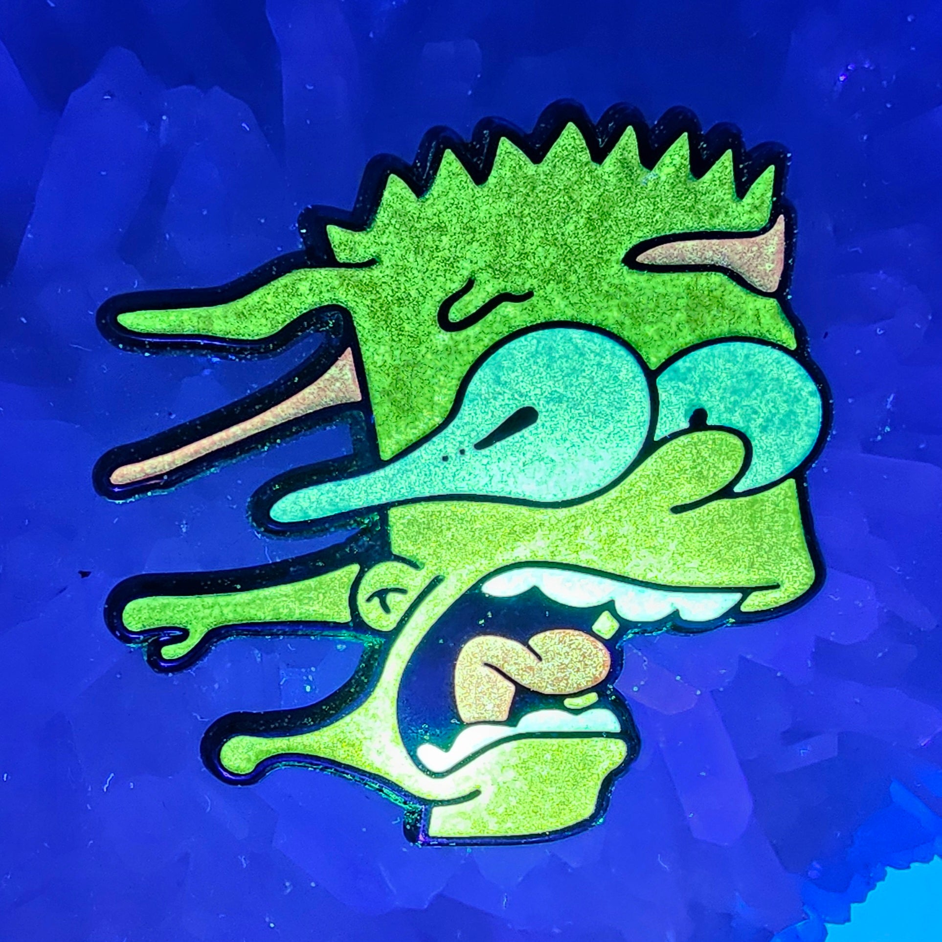 Psychedelic Face Melt Bart Trippy Simpson Cartoon Glow Enamel Pins Hat Pins Lapel Pin Brooch Badge Festival Pin