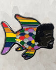 Kanye Gay Fish West Rainbow Fish Book Glow Glitter Enamel Pins Hat Pins Lapel Pin Brooch Badge Festival Pin