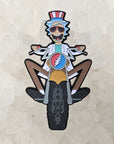 Grateful Motorcycle Rick Dead Head Morty Biker 2000s Cartoon Glow Enamel Hat Pin Enamel Pins Hat Pins Lapel Pin Brooch Badge Festival Pin