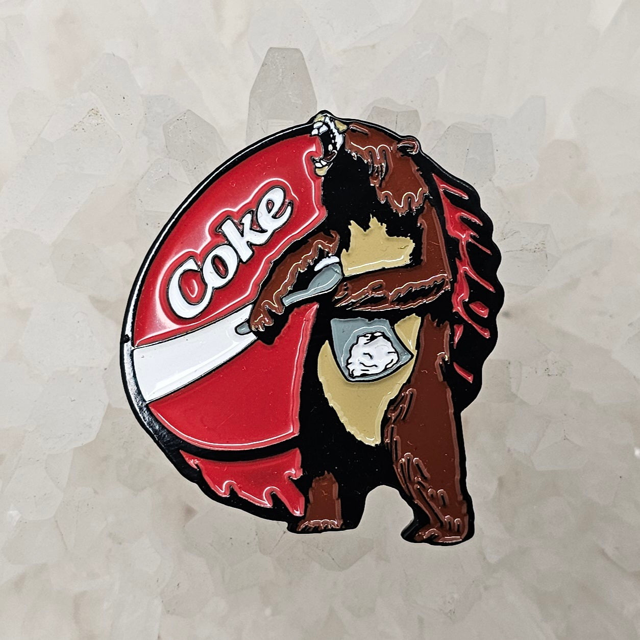 Coca Cocaine Bear Cola Brown Bear Edition Enamel Hat Pin Enamel Pins Hat Pins Lapel Pin Brooch Badge Festival Pin
