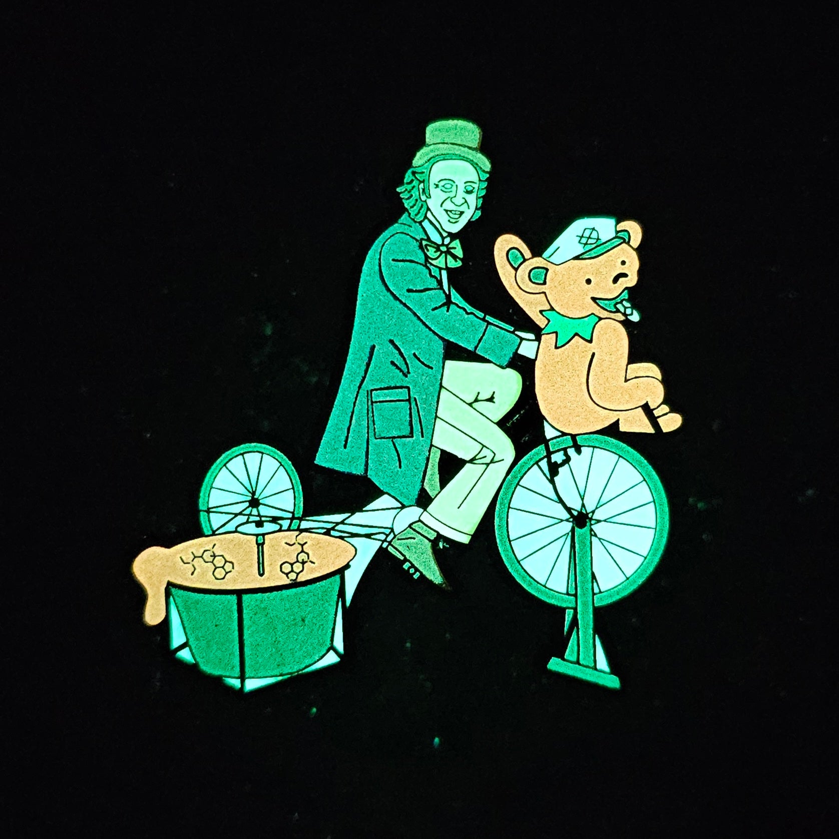 Wonky Willys Acid Adventure Bicycle Day Grateful Dancing Bear Dead Lsd Enamel Pins Hat Pins Lapel Pin Brooch Badge Festival Pin