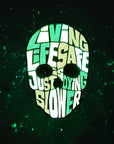 Living Safe Is Just Dying Slower Skull Punk Glow Enamel Pins Hat Pins Lapel Pin Brooch Badge Festival Pin