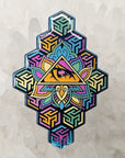 Tribal Honeycomb Psychedelic Spiral Eye Sacred Geometry V1 Enamel Pins Hat Pins Lapel Pin Brooch Badge Festival Pin