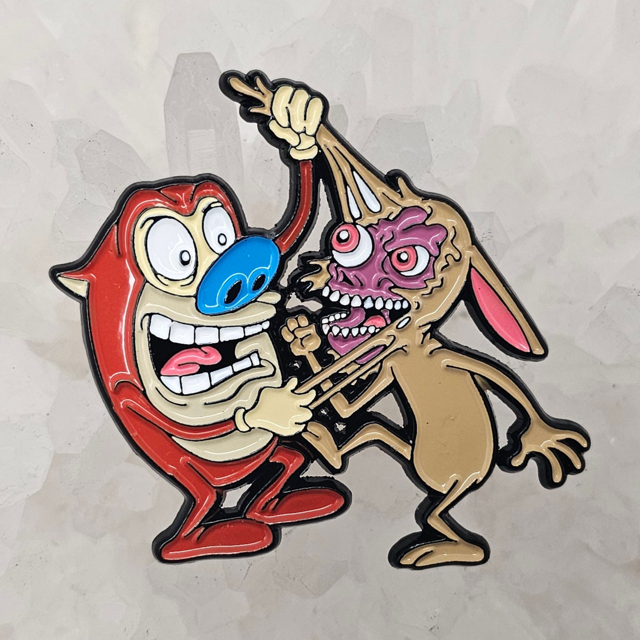 Ren And Zombie Stimpy Trippy 90s Cartoon Enamel Pins Hat Pins Lapel Pin Brooch Badge Festival Pin