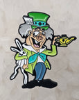 White Rabbit Mad Hatter Tea Party In Wonderland 90s Cartoon Enamel Pins Hat Pins Lapel Pin Brooch Badge Festival Pin