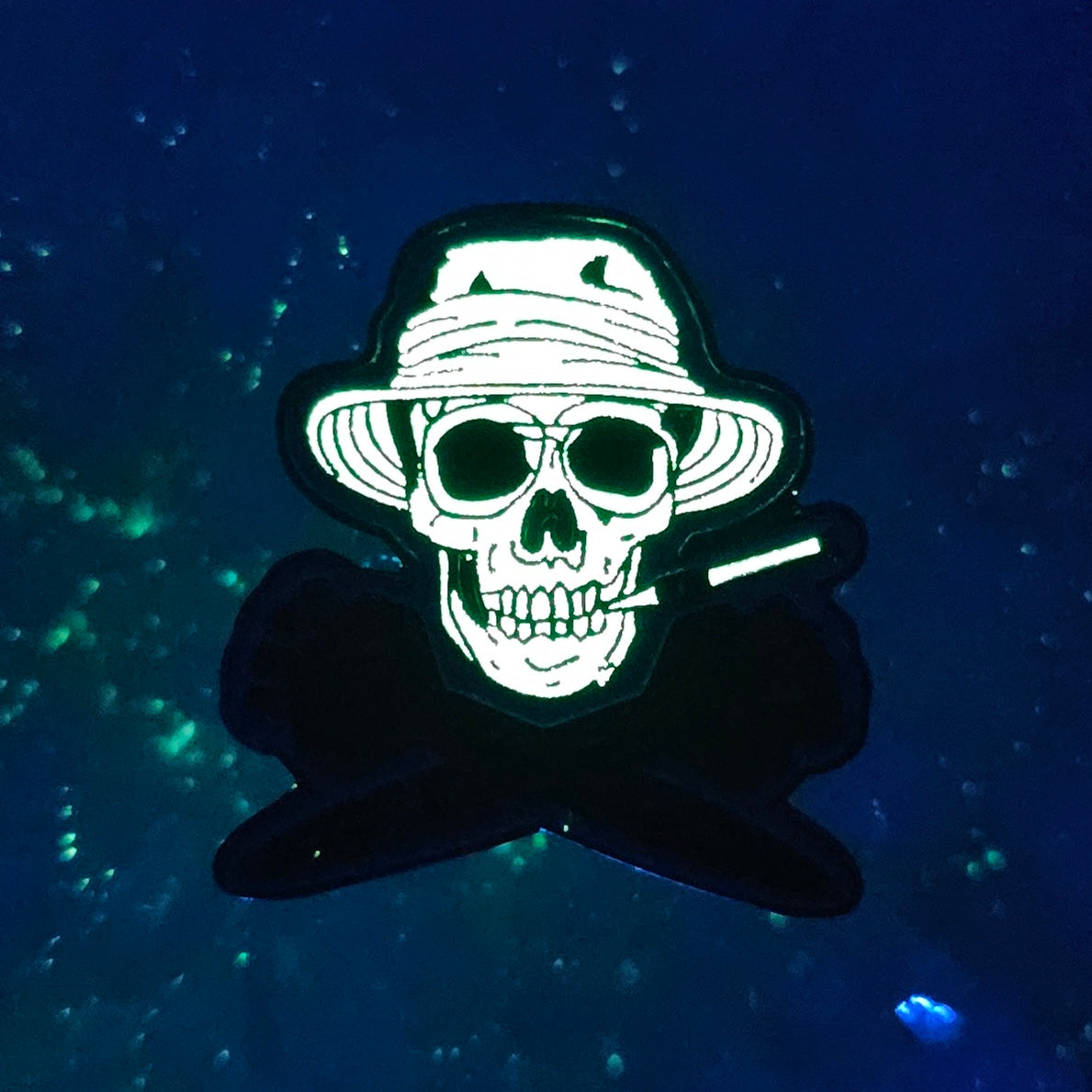 Hunter S Thompson Skull Adrenochrome Dropper Fear N Loathing Glow Enamel Pins Hat Pins Lapel Pin Brooch Badge Festival Pin